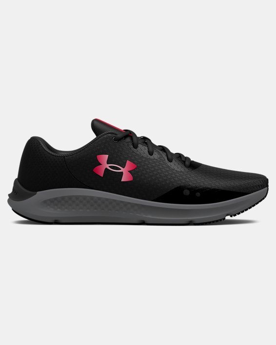 Men's UA Charged Pursuit 3 Metallic Running Shoes, Black, pdpMainDesktop image number 0